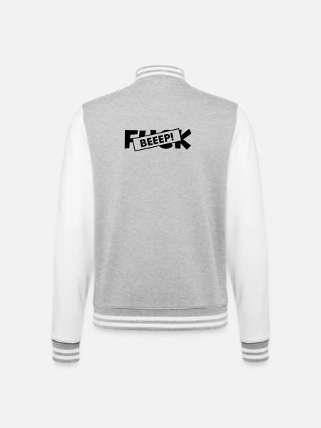 Zensur Piep Geräusch Fuck - College-Sweatjacke - Grau meliert/Weiß