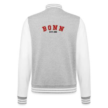 Bonn Fondée en 1966 - Veste Teddy - gris chiné / blanc - Dos - Marisol (170cm)