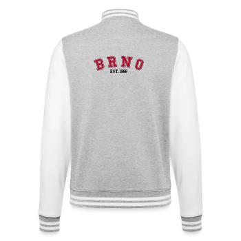 Brünn gegründet 1966 - College-Sweatjacke - Grau meliert/Weiß - Hinten - Marisol (170cm)