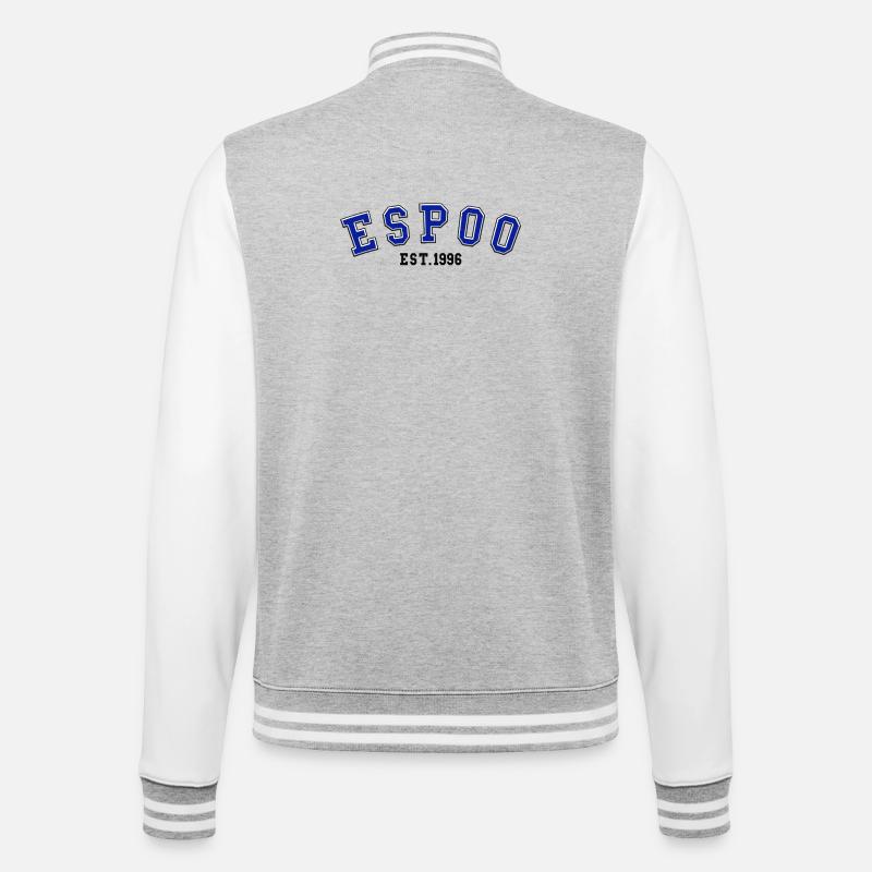 Fondé à Espoo en 1996 - Veste Teddy - gris chiné / blanc