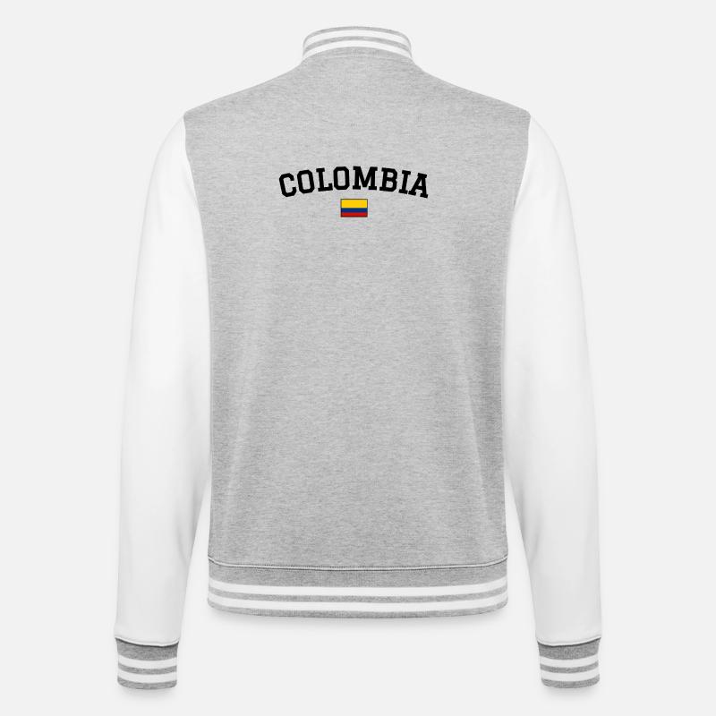 Drapeau de la Colombie Noir - Veste Teddy - gris chiné / blanc