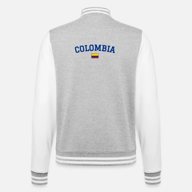 Drapeau de la Colombie Bleu - Veste Teddy - gris chiné / blanc