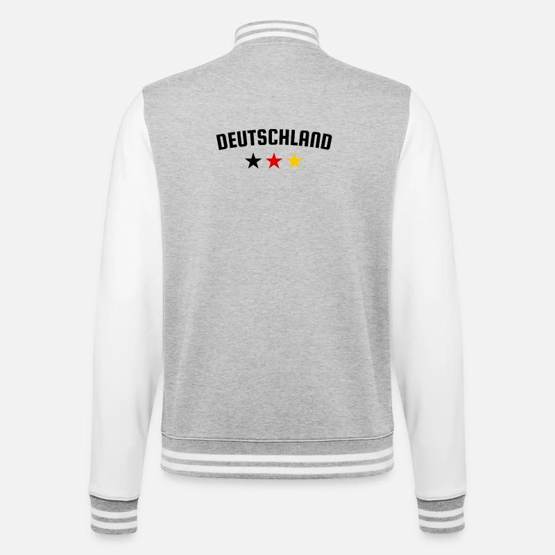 Germany 3 Star Design - College Sweat Jacket - heather grey/white