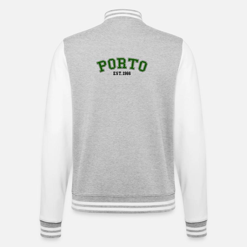 Porto Est. 1966 - College Sweat Jacket - heather grey/white