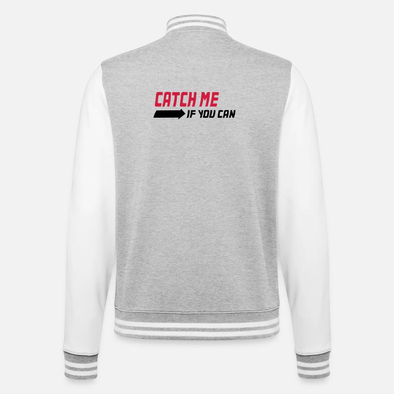 Catch me if you can - College Sweat Jacket - heather grey/white