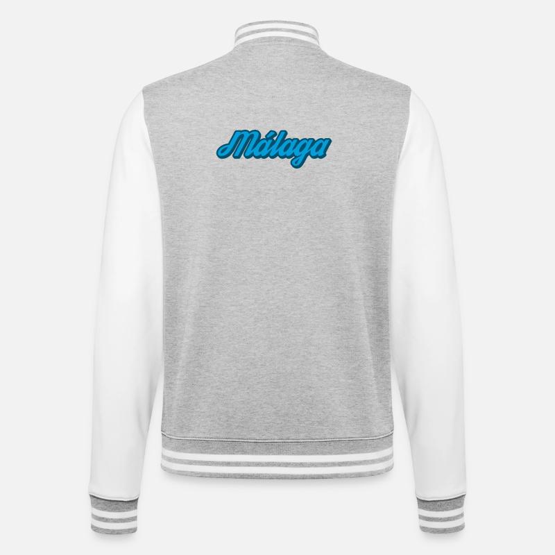 Málaga Coastal Script Blue - College Sweat Jacket - heather grey/white