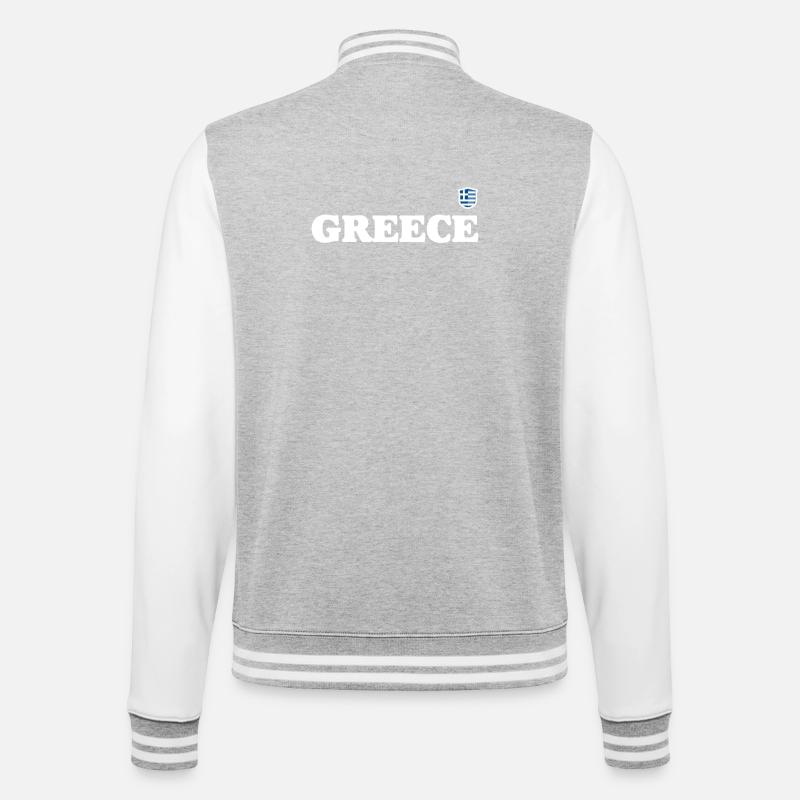 Design-Upload erforderlich - College-Sweatjacke - Grau meliert/Weiß