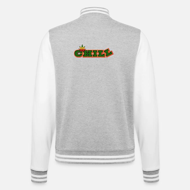 Psychedelic Chill Cannabis Wortkunst - College-Sweatjacke - Grau meliert/Weiß
