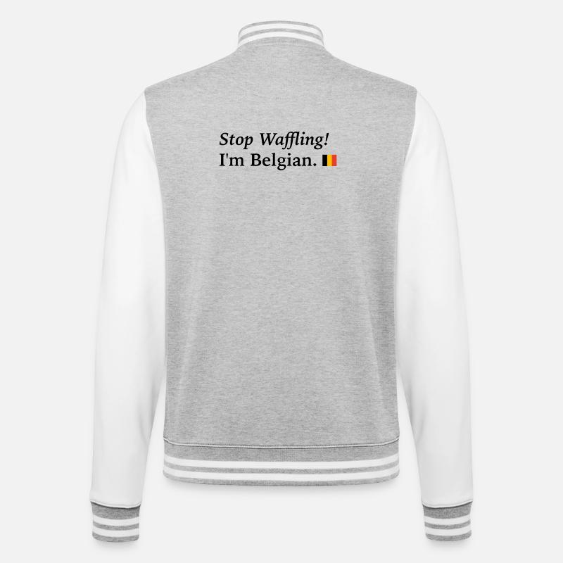 arrête de tergiverser, je suis belge - Veste Teddy - gris chiné / blanc