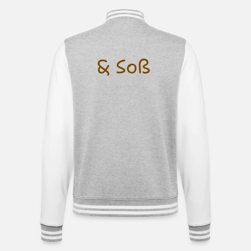 Sauce(s) - Veste Teddy - gris chiné / blanc