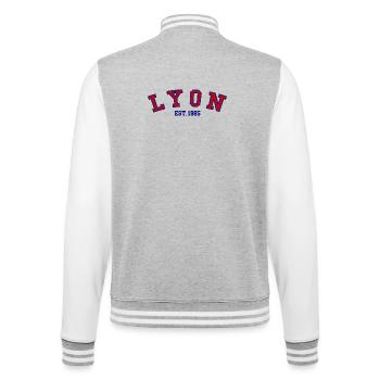 Lyon Est. 1985 - Veste Teddy - gris chiné / blanc - Dos - Marisol (170cm)