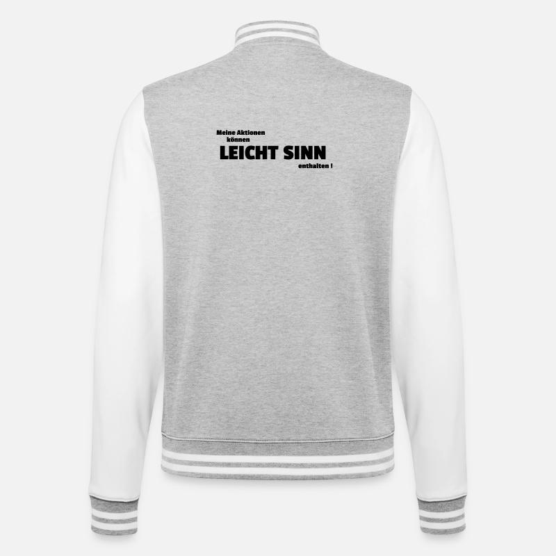 Light sense - College Sweat Jacket - heather grey/white