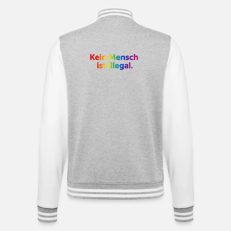 Rainbow Botschaft Kleidung - College-Sweatjacke - Grau meliert/Weiß