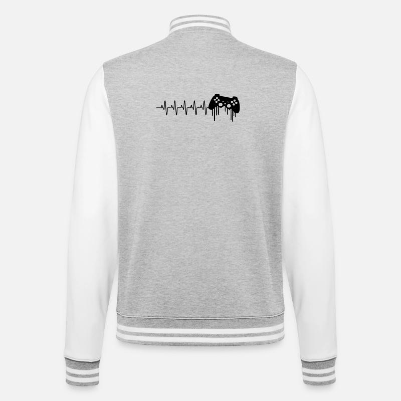 Gamer_liebe - Veste Teddy - gris chiné / blanc