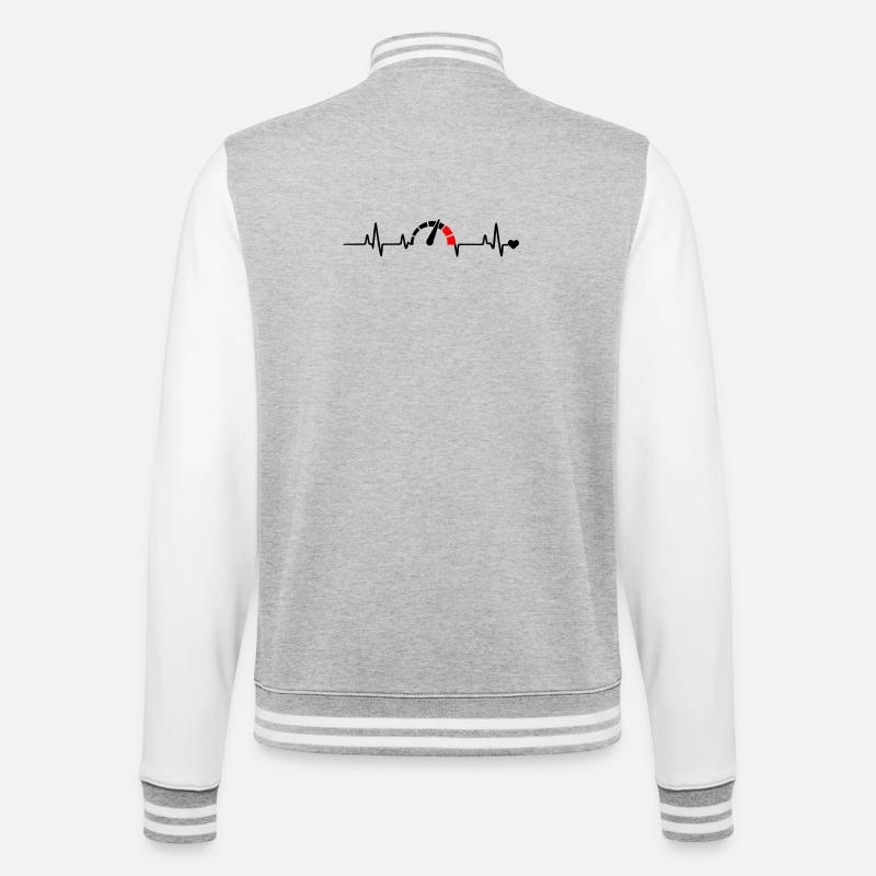 Red Segment Bow Logo Pattern - College Sweat Jacket - heather grey/white