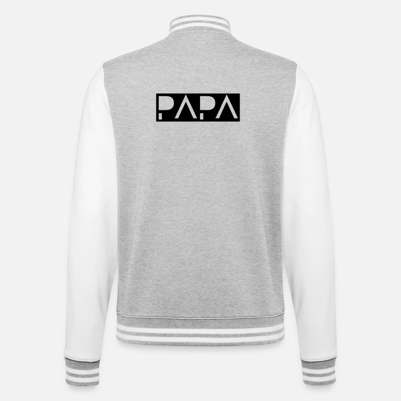 Papa - Veste Teddy - gris chiné / blanc
