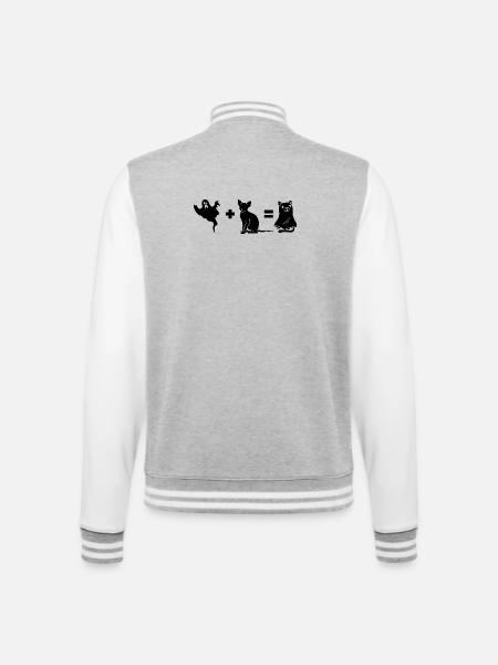 Funny Halloween Dog Ghost - College-Sweatjacke - Grau meliert/Weiß