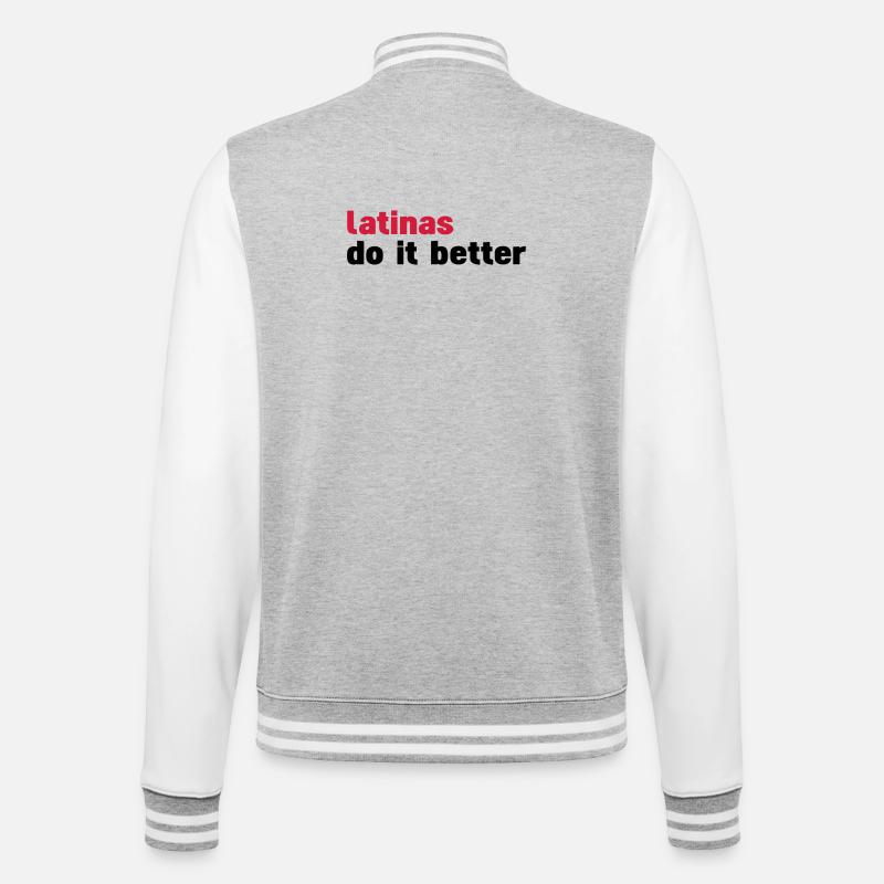 latinas do it better - College Sweat Jacket - heather grey/white