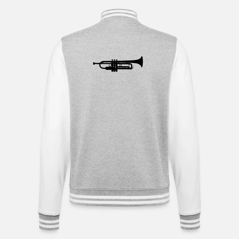 Trompete - College-Sweatjacke - Grau meliert/Weiß