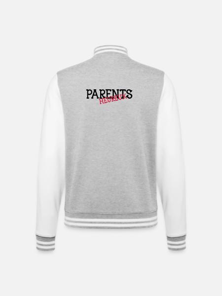 Parents heureux ! - Veste Teddy - gris chiné / blanc