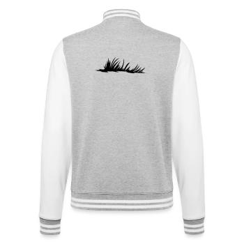 Meadow Meadow - College Sweat Jacket - heather grey/white - Back - Marisol (170cm)