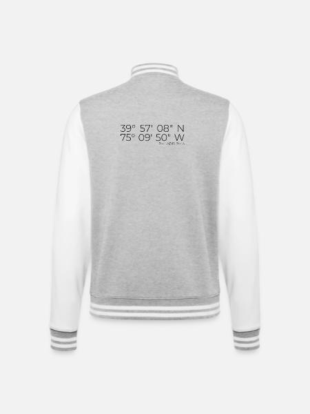 Coordinates: Philadelphia, Pennsylvania - College Sweat Jacket - heather grey/white
