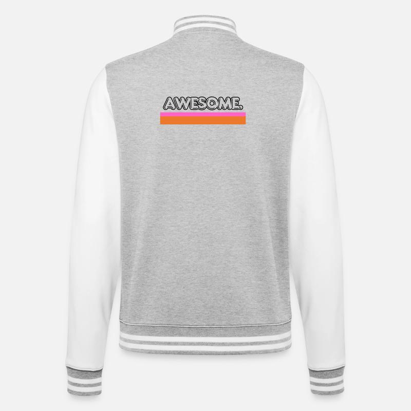 Super rayure rétro - Veste Teddy - gris chiné / blanc