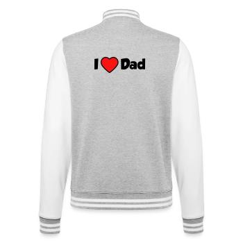 I love Dad - College-Sweatjacke - Grau meliert/Weiß - Hinten - Marisol (170cm)