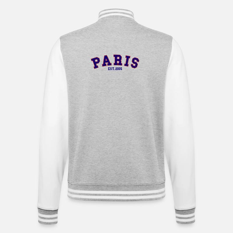 PARIS_EST_2005 - College-Sweatjacke - Grau meliert/Weiß