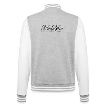 Winter Butterfly in Frosty Shades - College Sweat Jacket - heather grey/white - Back - Marisol (170cm)
