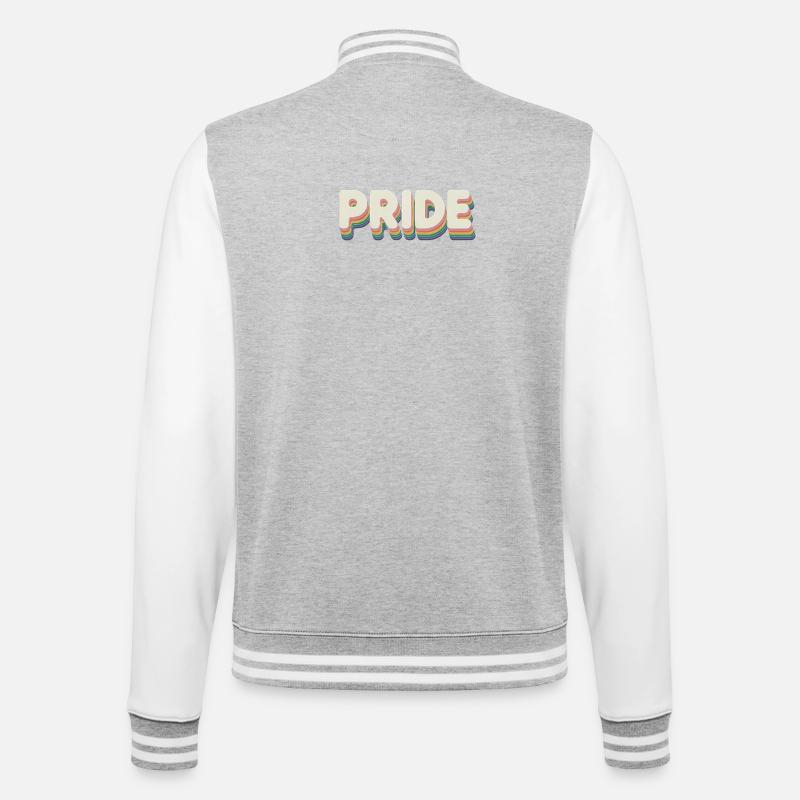 Pride - Cool Queer Logo - College-Sweatjacke - Grau meliert/Weiß