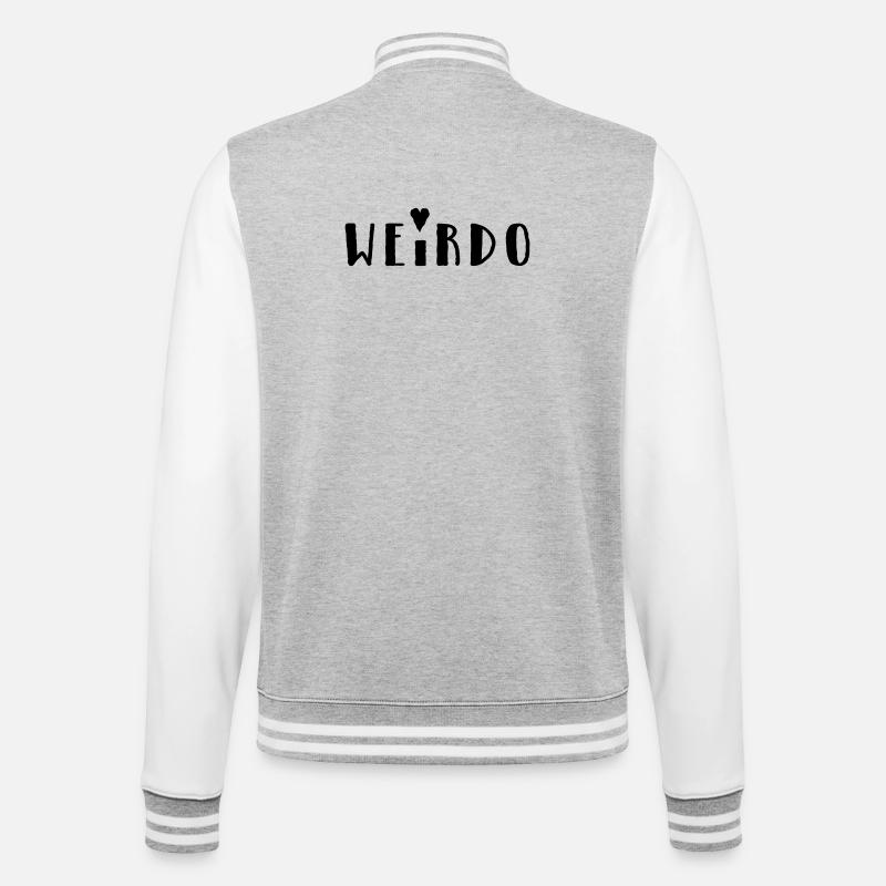 Weirdo - College-Sweatjacke - Grau meliert/Weiß