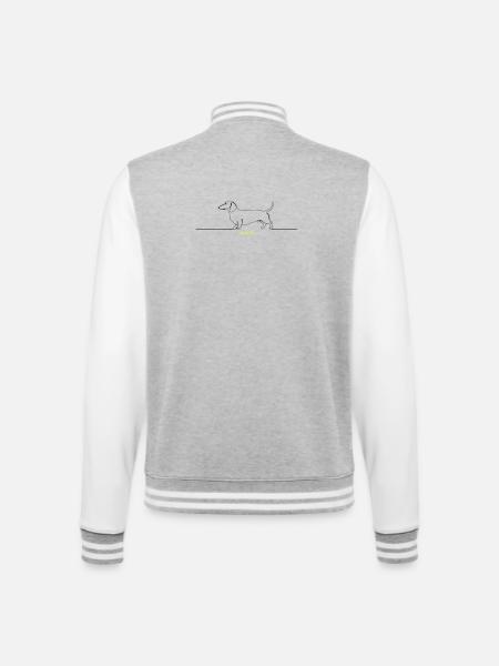 Dachshund Stur Line Art Saying - College Sweat Jacket - heather grey/white