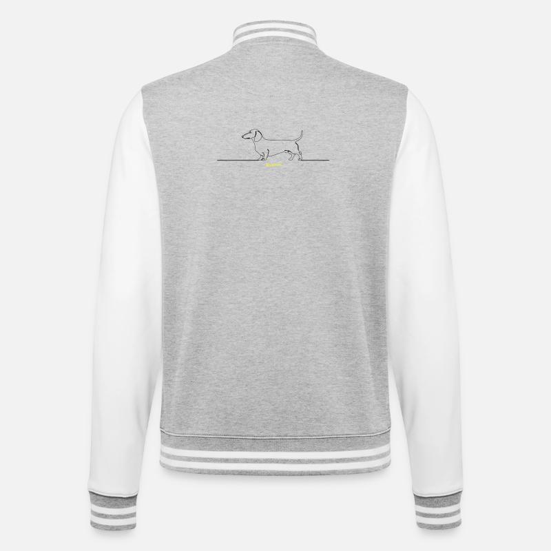 Dachshund Stur Line Art Saying - College Sweat Jacket - heather grey/white