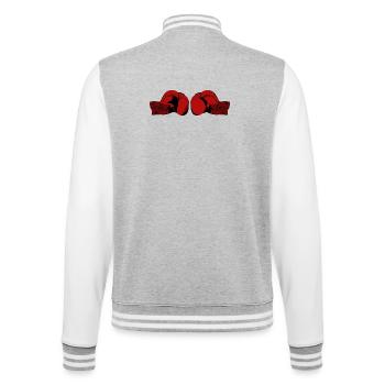 Boxhandschuhe - College-Sweatjacke - Grau meliert/Weiß - Hinten - Marisol (170cm)