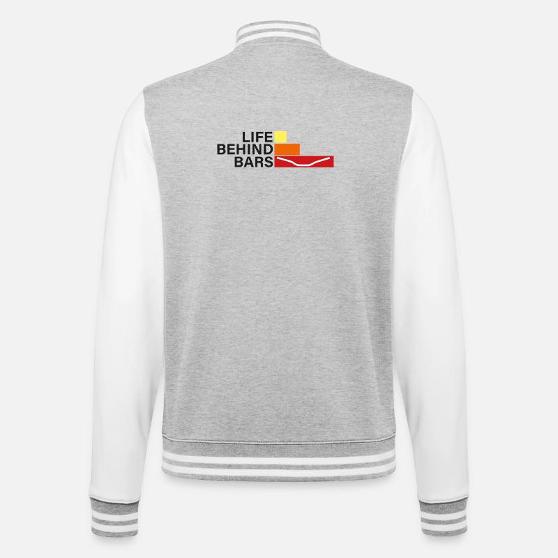LEBEN HINTER GITTERN Leben hinter Hanteln - College-Sweatjacke - Grau meliert/Weiß