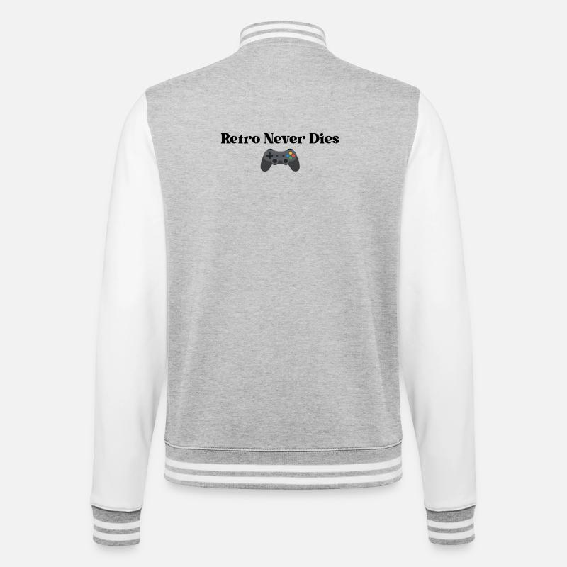 Retro Never Dies - College Sweat Jacket - heather grey/white