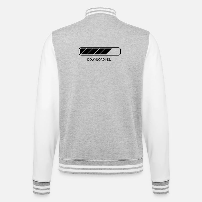 Herunterladen - College-Sweatjacke - Grau meliert/Weiß