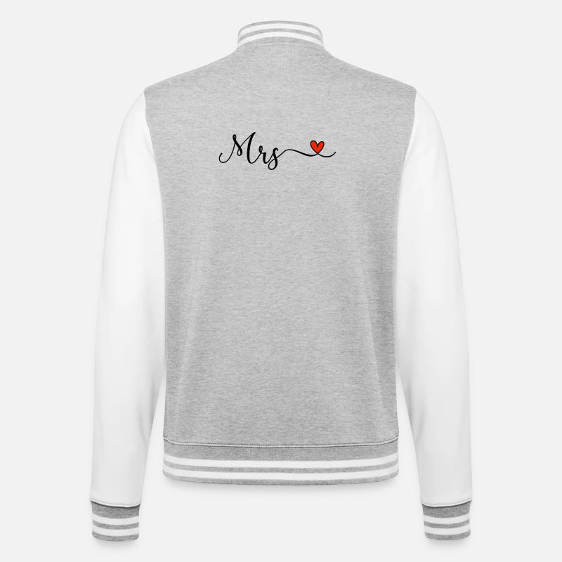 Mrs - College Sweat Jacket - heather grey/white
