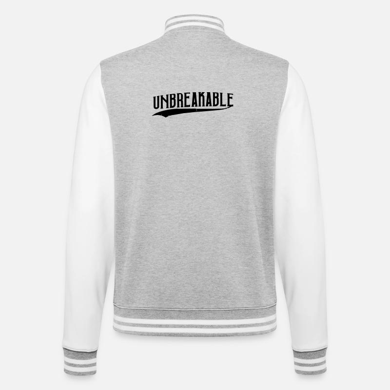 unbreakable unstoppable strong training popular - College Sweat Jacket - heather grey/white