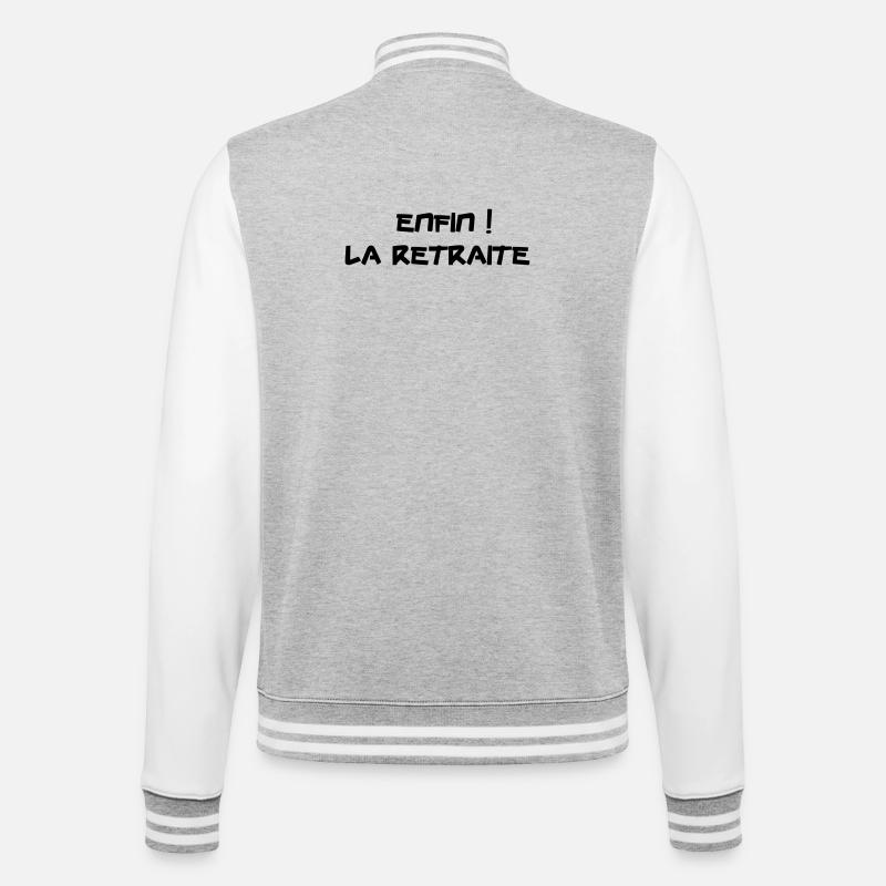 Finally! Retirement - College Sweat Jacket - heather grey/white