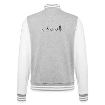 Heartbeat rock climbing - College Sweat Jacket - heather grey/white - Back - Marisol (170cm)