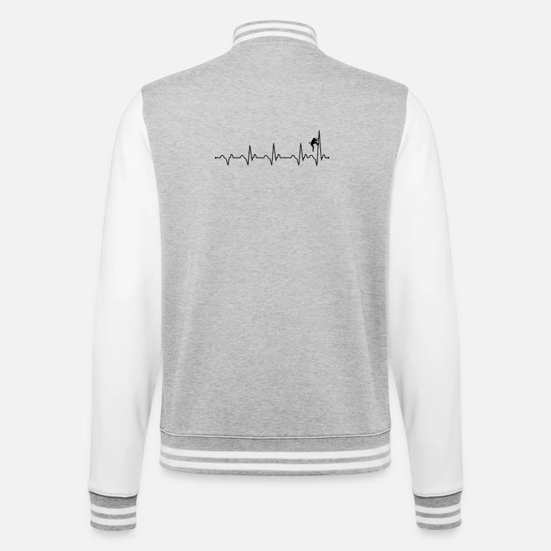 Klettern mit Herzschlag - College-Sweatjacke - Grau meliert/Weiß