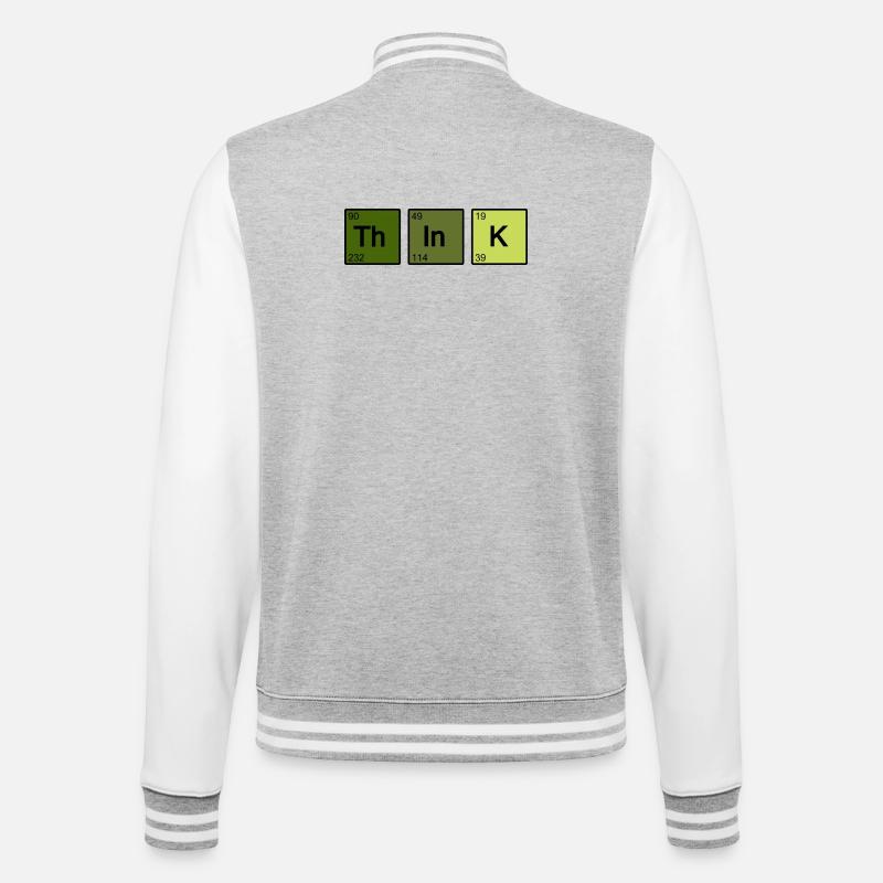 Think (green) - College Sweat Jacket - heather grey/white