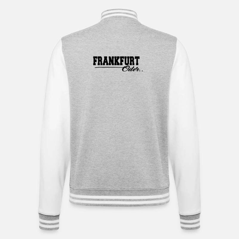 Frankfurt Oder Schriftzug - College-Sweatjacke - Grau meliert/Weiß