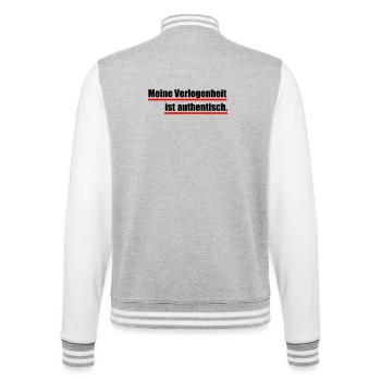 Mendacity - College Sweat Jacket - heather grey/white - Back - Marisol (170cm)