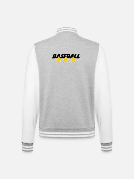 Baseball – Sport - College-Sweatjacke - Grau meliert/Weiß