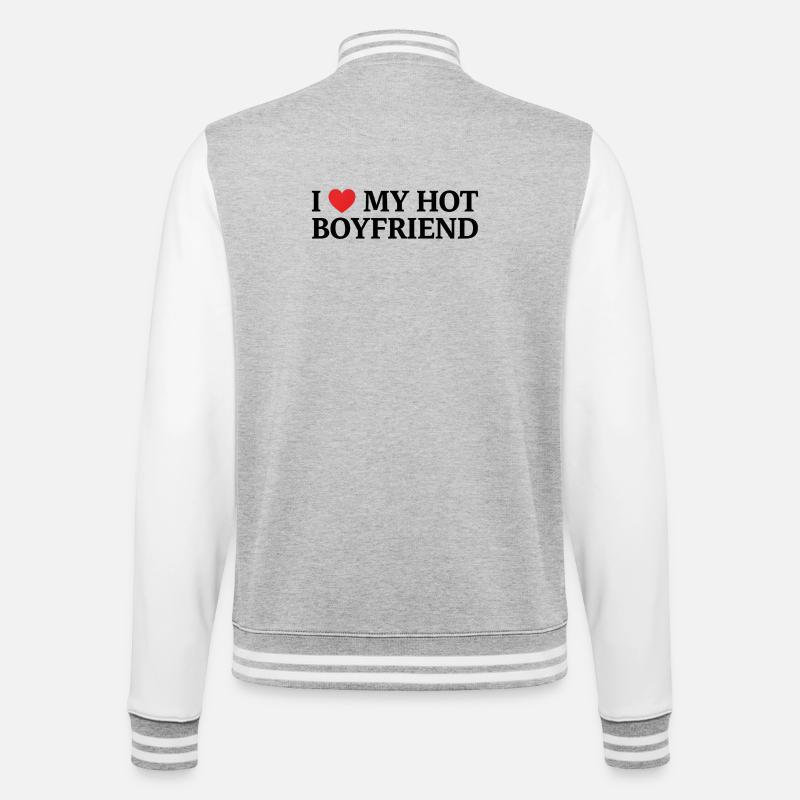 J’adore mon ami sexy - Veste Teddy - gris chiné / blanc
