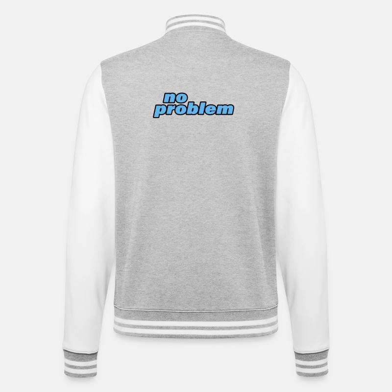 no problem - College Sweat Jacket - heather grey/white
