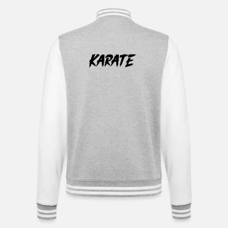 karate - College-Sweatjacke - Grau meliert/Weiß